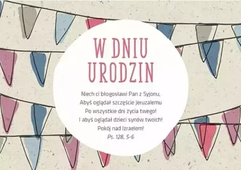 Karnet urodzinowy z wersetem