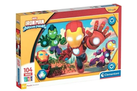 Puzzle 104 Maxi Super Kolor Iron Man And His - Clementoni