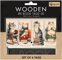 Zakładki drewniane do książki Koty - Cozywood