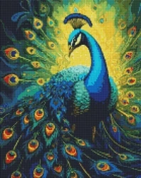 Diamentowa mozaika - Elegancki paw 40x50cm - Ideyka