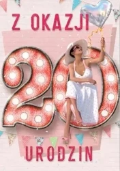 Kartka okolicznościowa Urodziny 20 - Trend