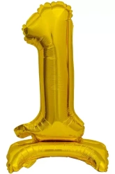 Balon foliowy B&C cyfra 1 stojący złoty 38cm - Godan