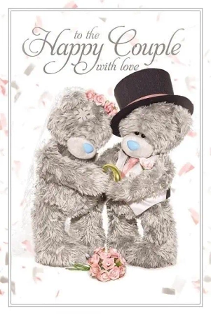 Kartka ślubna holograficzna 3D To the Happy... - Carte Blanche Greetings Ltd.