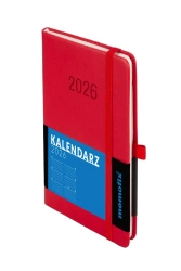 Kalendarz 2026 B6 Memofix TDW czerwony - -