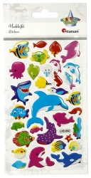 Naklejki wypukłe zwierzęta morskie 32szt - Titanum