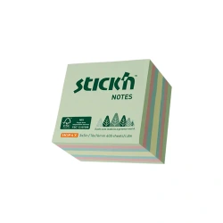 Notes kostka FSC 51x51mm pastel ziel/żół/pom/róż 240 kartek - STICKN