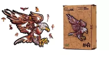 Puzzle drewniane eko 68 Orzeł karpacki A4 - PuzzleOK