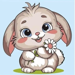 Malowanie po numerach - Zajączek 25x25cm - Qbee