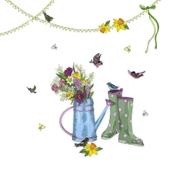 Karnet Swarovski kwadrat CL2710 Konewka z kwiatami - Clear Creations