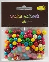 Koraliki drewniane kolorowe ok 26g ok150szt - Galeria Hobby