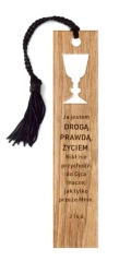 Zakładka drewniana - Ja jestem - kielich - Szaron
