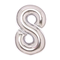 Balon foliowy cyfra 8 srebrna 49x66cm - Amscan
