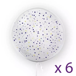 Zestaw 6 sztuk - "Kropki", niebieski i żółty