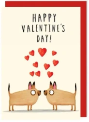 Karnet V019 Walentynki Zakochane pieski - Charley Rabbit