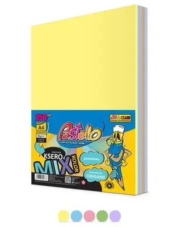 Papier ksero A4 80g 5 kolorów 250 arkuszy pastel - Alfa Pastello