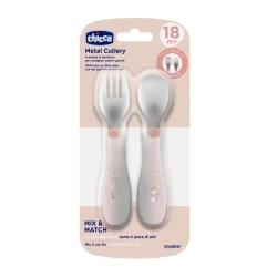 Sztućce metalowe beżowe 18m+ - Chicco