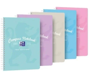 Kołozeszyt B5+/80K kratka Campus Pastel (5szt) - Oxford