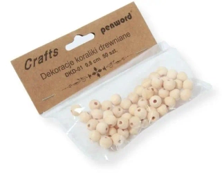 Dekoracje koraliki drewniane 8mm 50szt - Penword