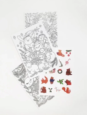 Karnety do kolorowania Boże Narodzenie + naklejki - Dominika Gołąb