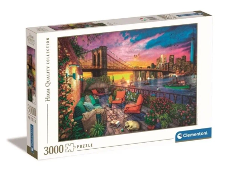 Puzzle 3000 Manhattan Balcony Sunset - Clementoni