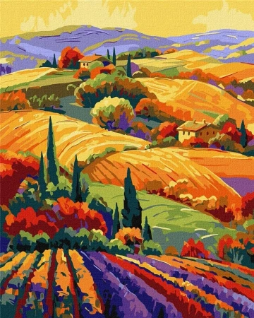 Malowanie po numerach - Kolorowy krajobraz 40x50cm - Ideyka