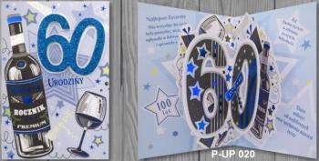 Karnet Przestrzenny B6 Urodziny 60 mężczyzna - Panorama