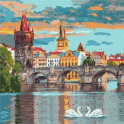 Malowanie po numerach - Wieczorna Praga 40x40 - Ideyka