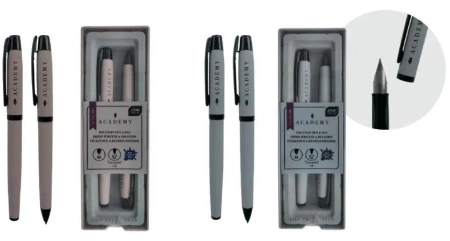 Zestaw pióro wieczne + długopis w etui Academy mix - INTERDRUK