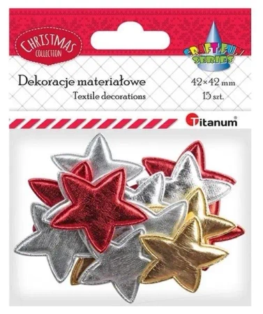 Ozdoba materiałowa Gwiazdki mix 15szt BN - Titanum