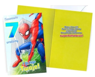 Karnet Urodziny 7 Spider-Man - Kukartka