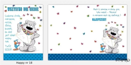 Karnet Happy B6 + koperta wzór nr 18 - Stamp
