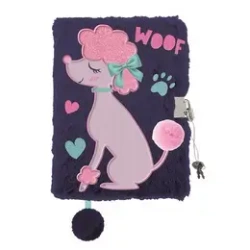 Pamiętnik A5/96K z kłódką 3D Lady poodle - ST-MAJEWSKI