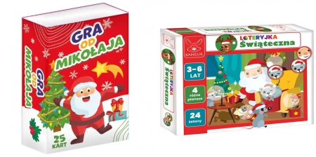 Zestaw gier świątecznych: Gra od Mikołaja, Loteryjka świąteczna, Gra w Na p