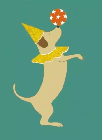 Karnet 17x14cm z kopertą Party Dog - Museums & Galleries
