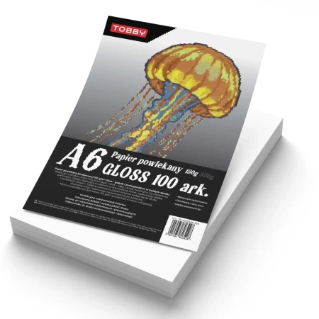 Papier powlekany kredowany A6 150g gloss 100 ark - Tobby