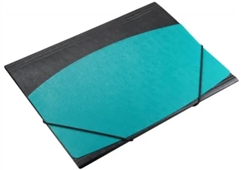 Teczka A4 z gumką faktura kory czarno-turkusowa - Titanum