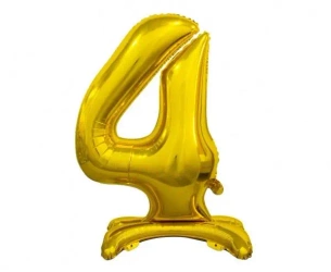 Balon foliowy B&C Cyfra stojąca 4 złota 74cm - Godan