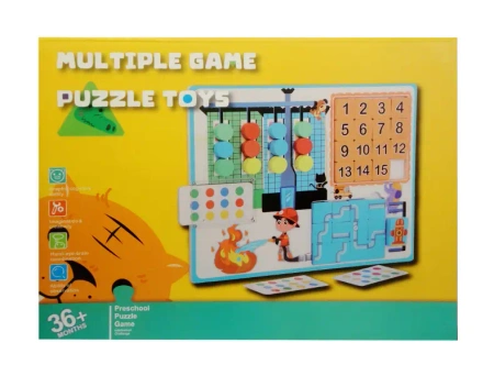 Zabawka drewniana układanka logiczna 3w1 labirynt - SWEDE