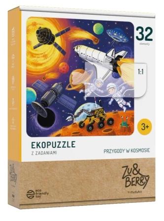 Przygody w kosmosie. Ekopuzzle z zadaniami - Muduko