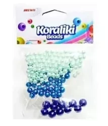 Koraliki do nawlekania 3 odcienie niebieskiego 36g - Brewis