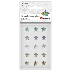 Kryształki samoprzylepne gwiazdki 10x10mm 15szt - Titanum