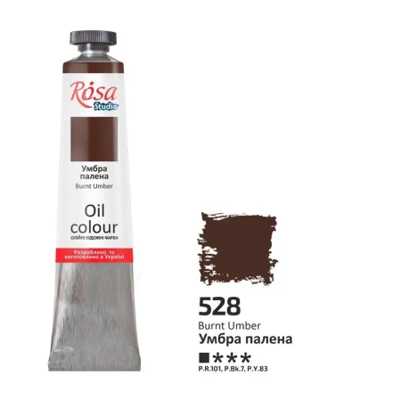 Farba olejna burnt umber 528 45ml - Rosa