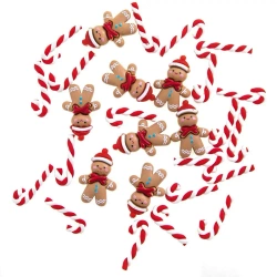 Ozdoby polimerowe 3D Gingerbreas & candy 28szt - Dalprint