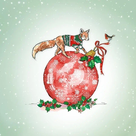 Karnet Swarovski kwadrat CL1307 Święta Bombka - Clear Creations