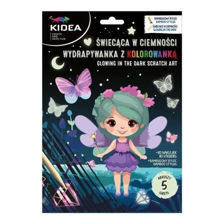Wydrapywanka z malowanką świecąca Magic KIDEA - DERFORM