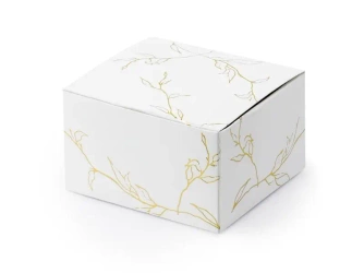 Pudełeczka Gałązki biały 6x3,5x5,5cm 10szt - PartyDeco