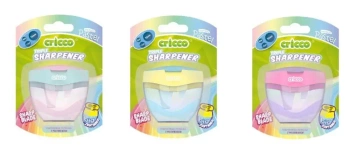 Temperówka potrójna z pojemnikiem pastel mix - Cricco