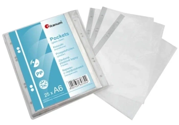 Koszulki A6 krystaliczne 25szt - Titanum