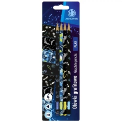 Ołówki grafitowe trójkątne HB Astrapen boys blister 4 szt. - ASTRA art-pap