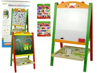 Drewniana tablica mag. 2w1 z pisakiem cyfry litery - Leantoys